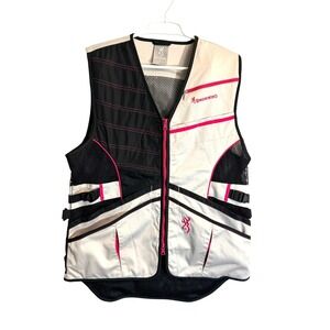 Browning Womens Shooting Vest Black Pink Mesh Outdoor Fishing Range Gear Large